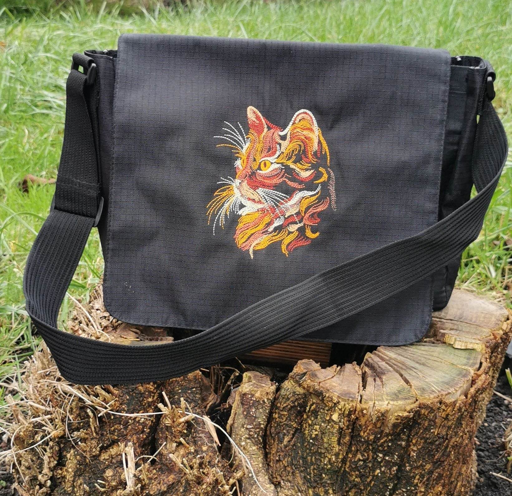 Wilde Katze Stickdatei – naturgetreues Katzenportrait für deine Stickmaschine - Sewando