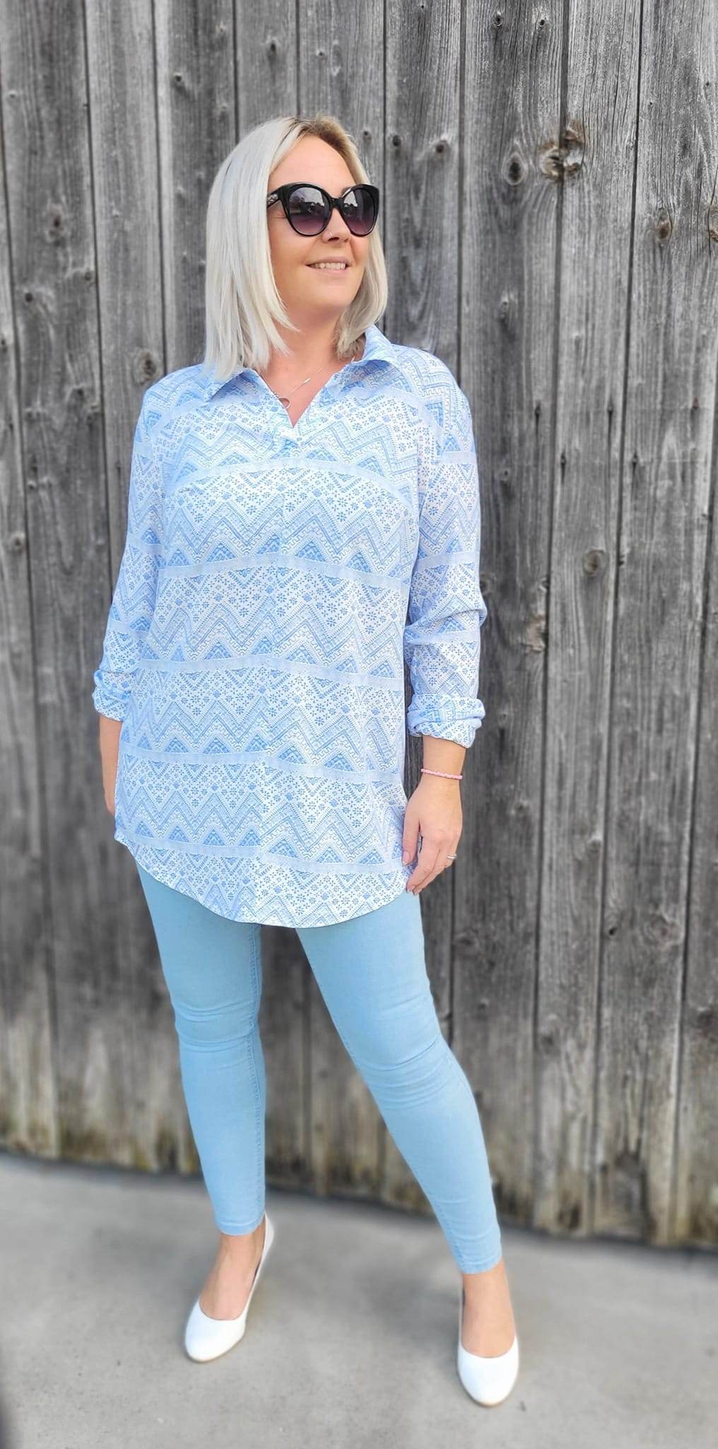 Schnittmuster Blusenshirt WEIDACH 1 - Webware Gr. 34-54 + Videoanleitung : - Sewando