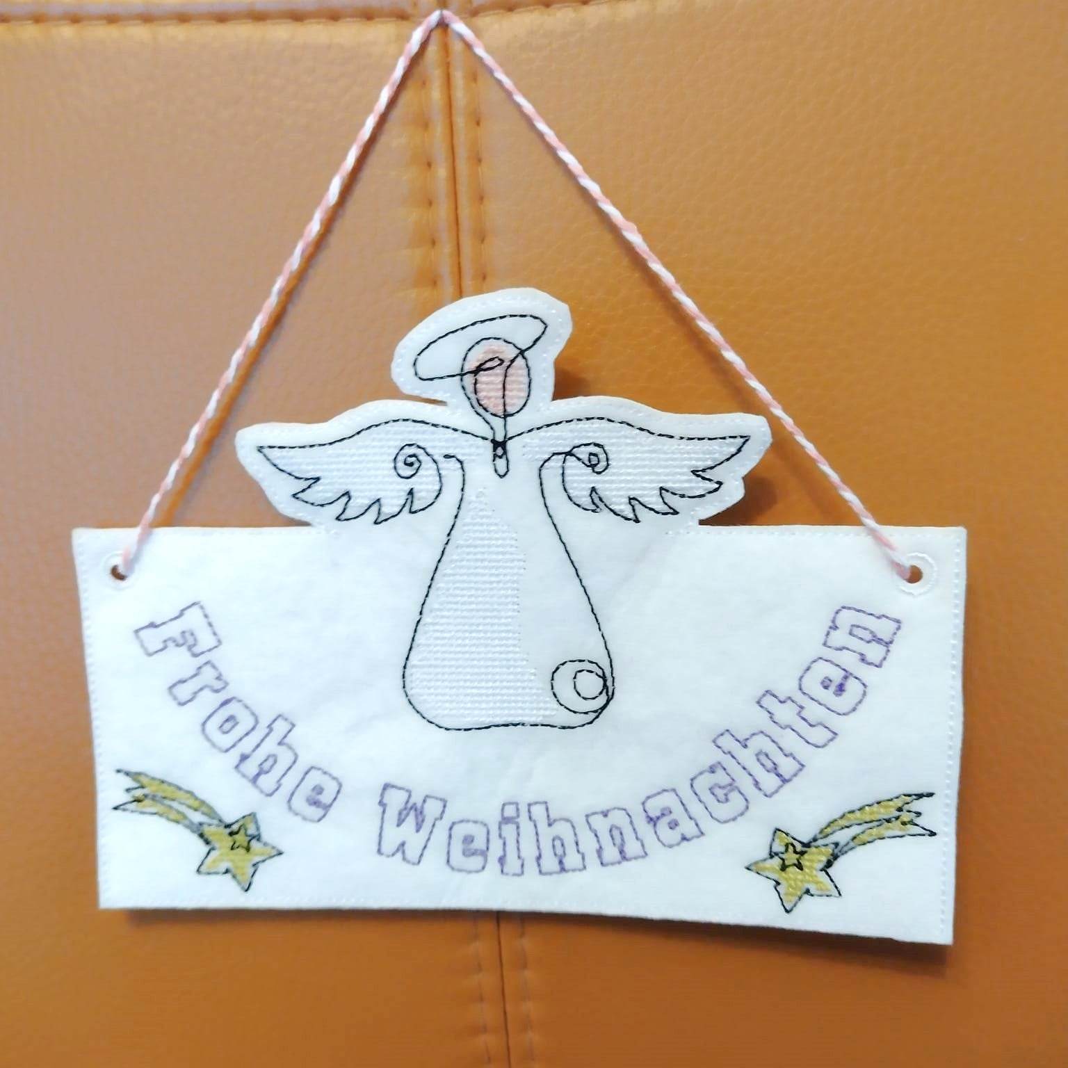 Stickdatei - Türhänger ENGEL (in je 2 Größen) - Sewando