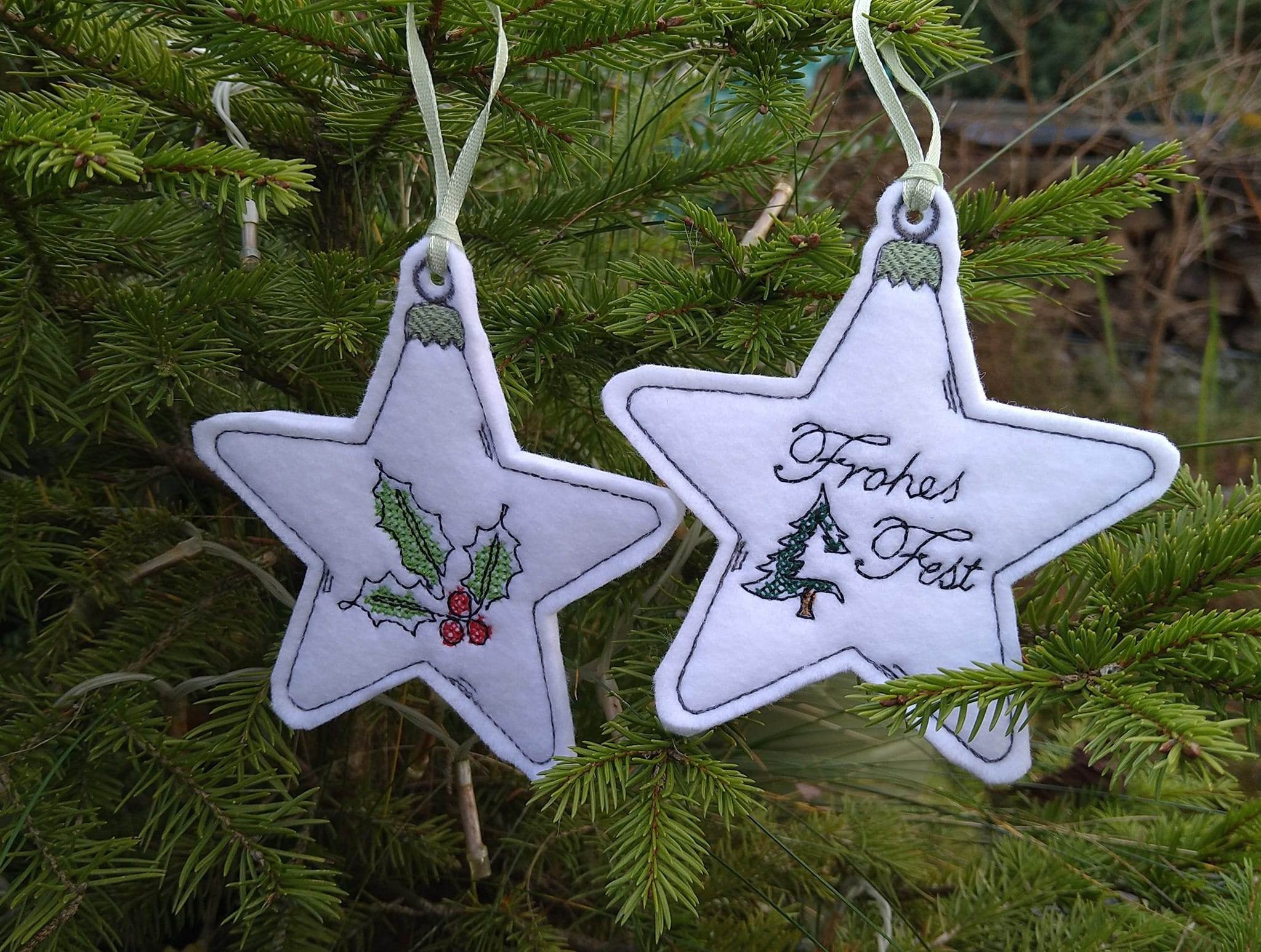 Stickdatei - Christbaumschmuck STERNE Single Line - Sewando