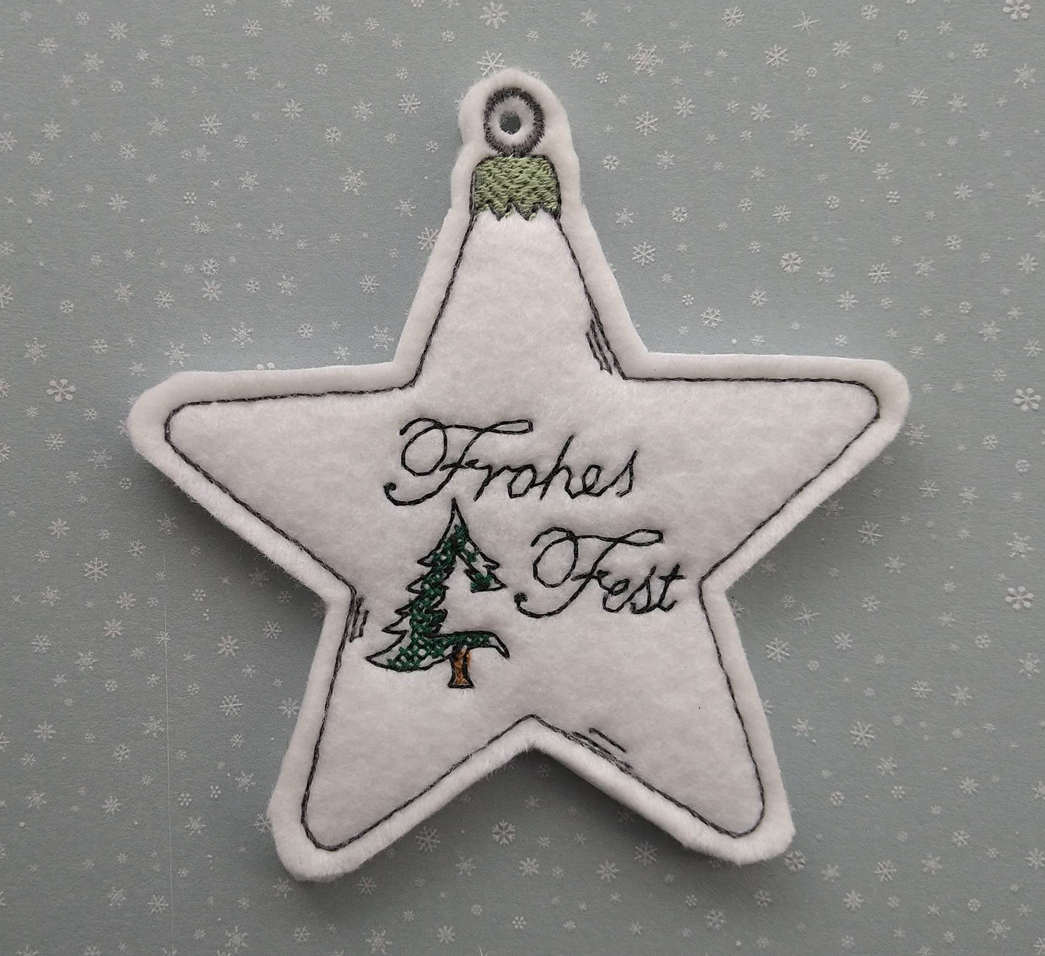 Stickdatei - Christbaumschmuck STERNE Single Line - Sewando
