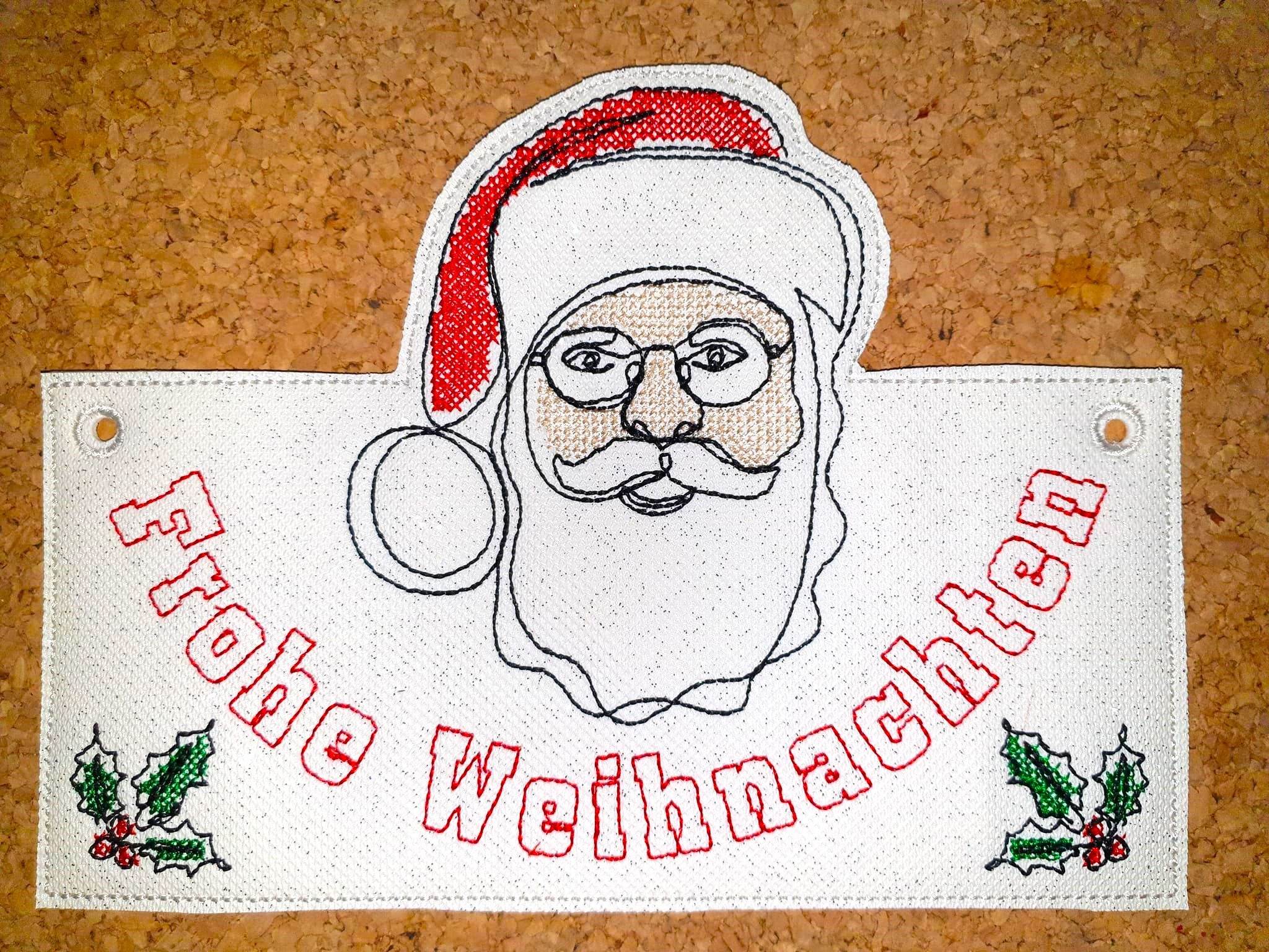 Stickdatei - Wimpel & Türhänger SANTA (in je 2 Größen) - Sewando