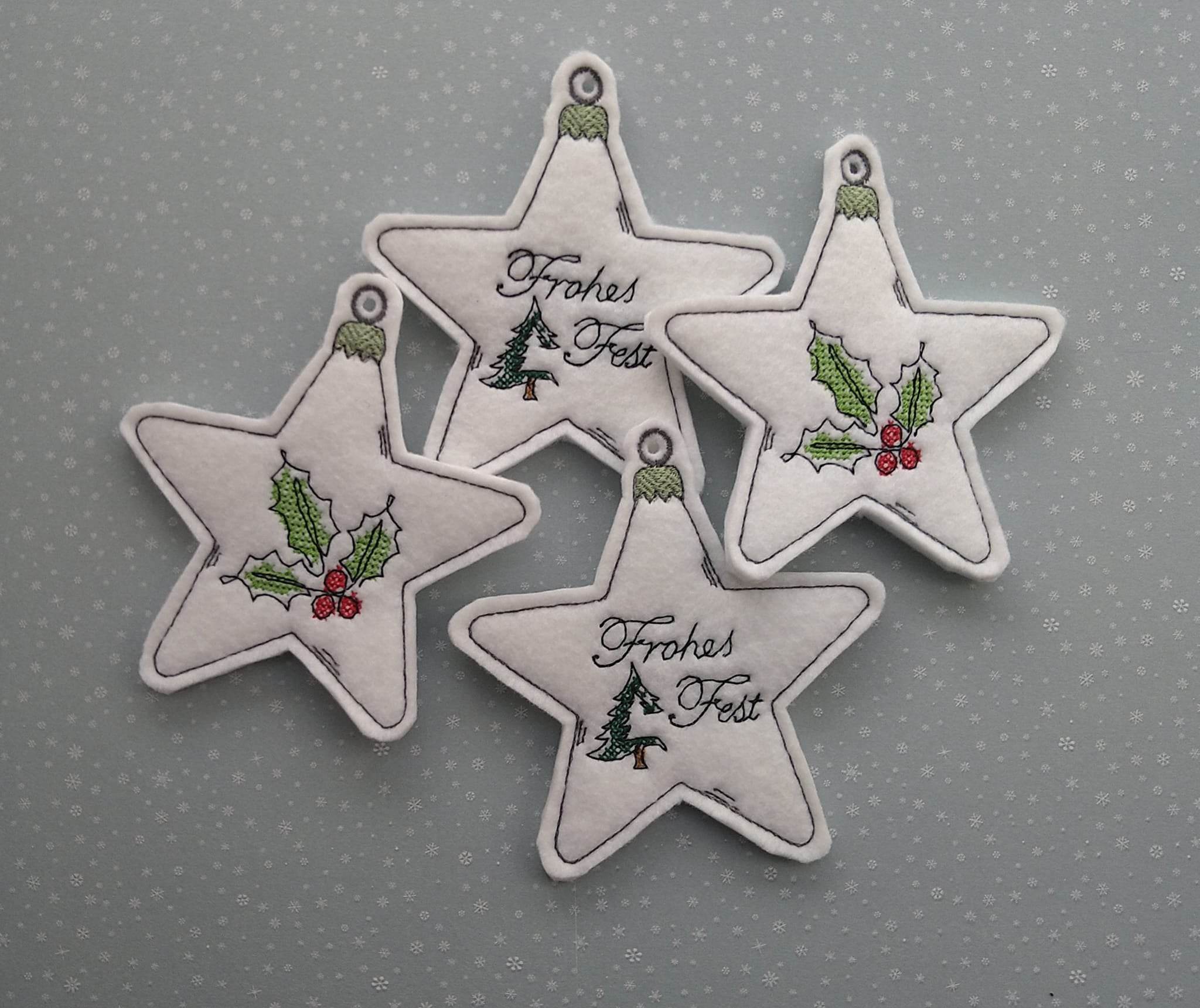 Stickdatei - Christbaumschmuck STERNE Single Line - Sewando