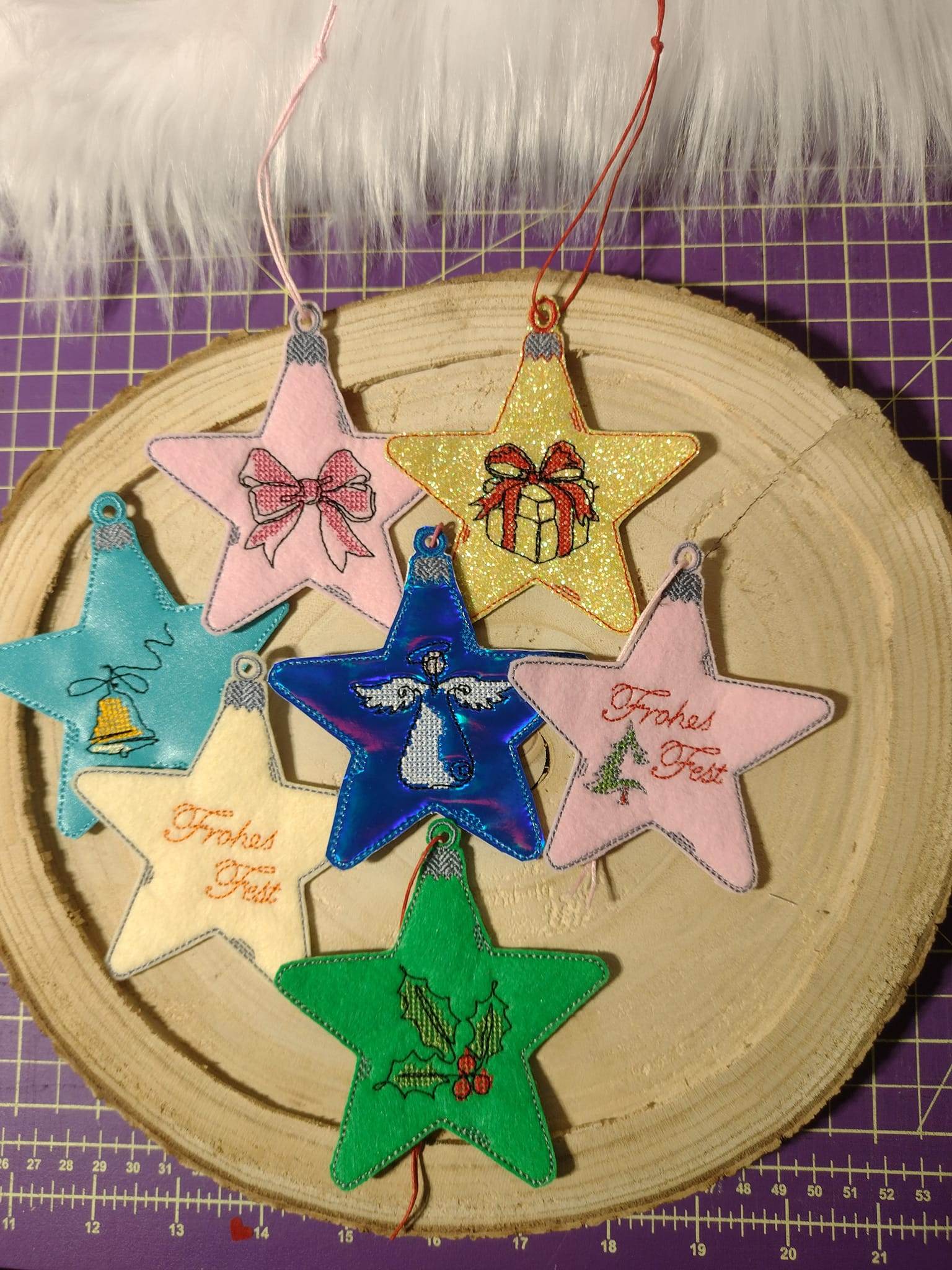 Stickdatei - Christbaumschmuck STERNE Single Line - Sewando