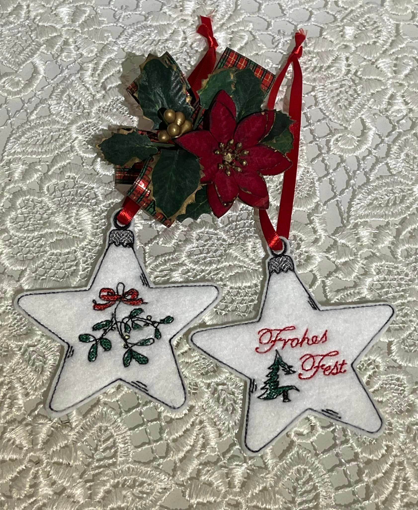 Stickdatei - Christbaumschmuck STERNE Single Line - Sewando