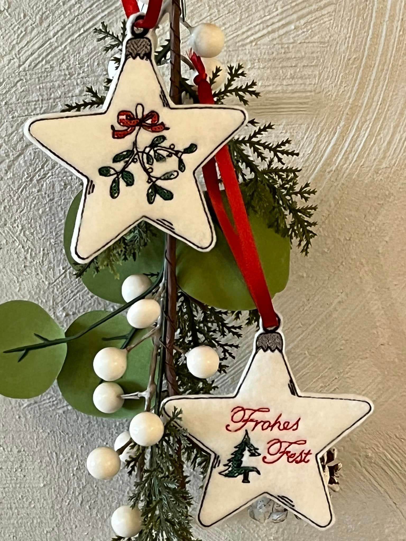 Stickdatei - Christbaumschmuck STERNE Single Line - Sewando
