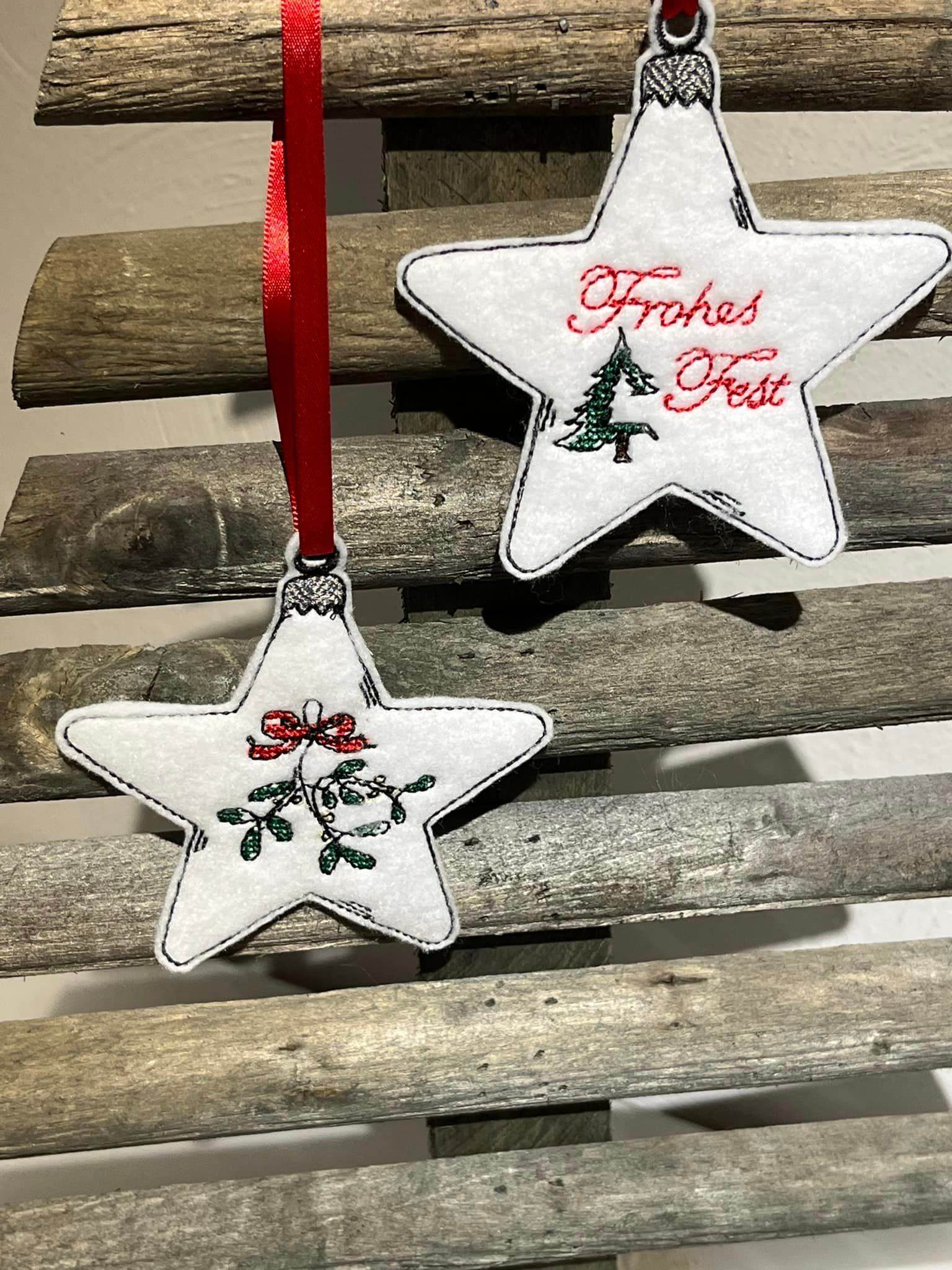 Stickdatei - Christbaumschmuck STERNE Single Line - Sewando