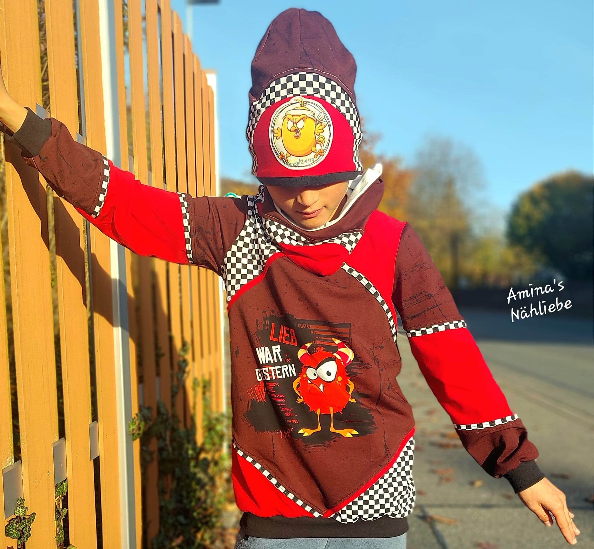 Schnittmuster *Big Grid Hoodie* UNISEX Gr. 62-176 - Sewando