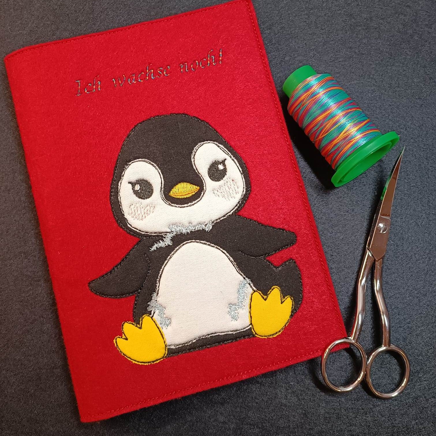 Pinguin Applikation Stickdatei – winterliches Motiv für Kinder & Geschenke - Sewando