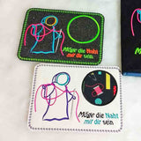 5x Stickdatei "Naht mit dir" ITH Schild, Mugrug, Solodatei