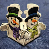 Stickdatei - Teelichthalter "Schneemänner"