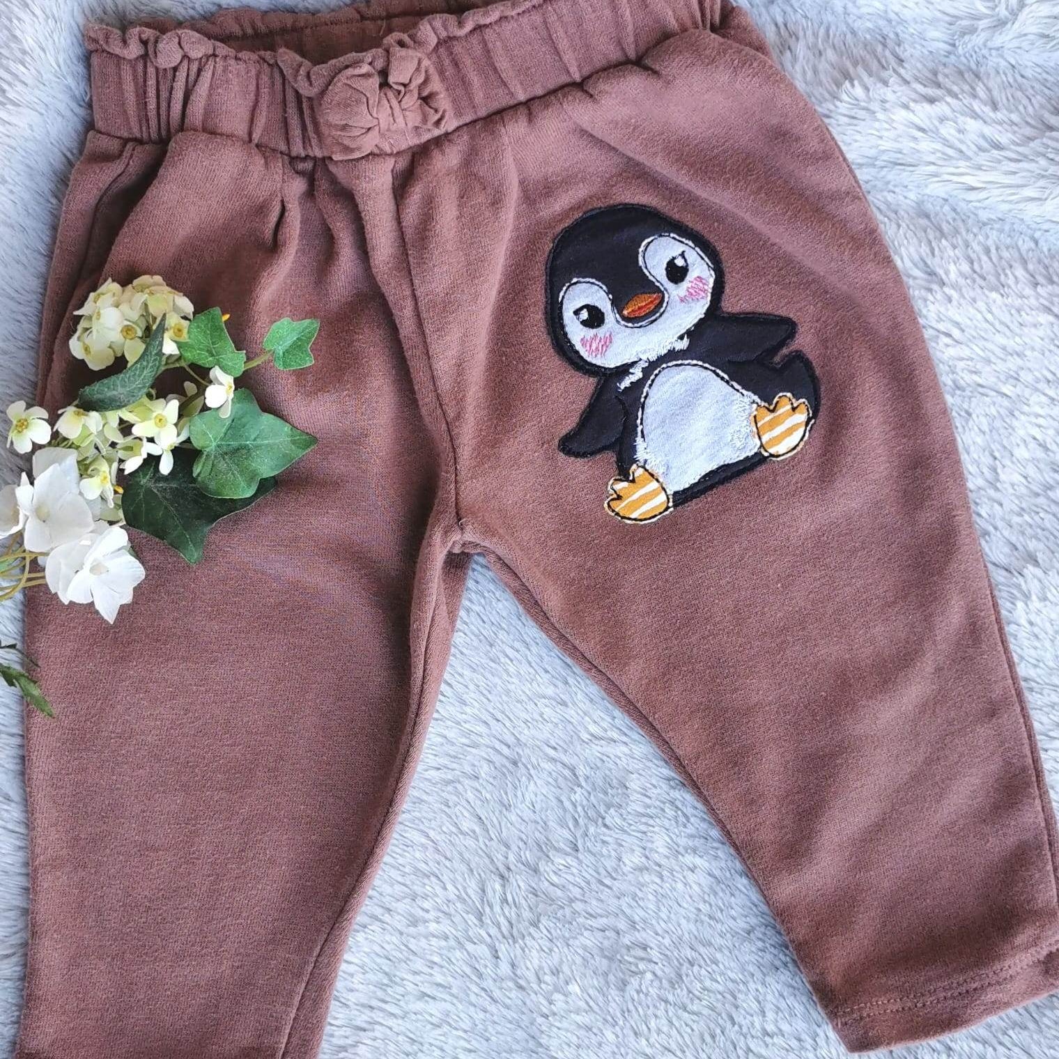 Pinguin Applikation Stickdatei – winterliches Motiv für Kinder & Geschenke - Sewando