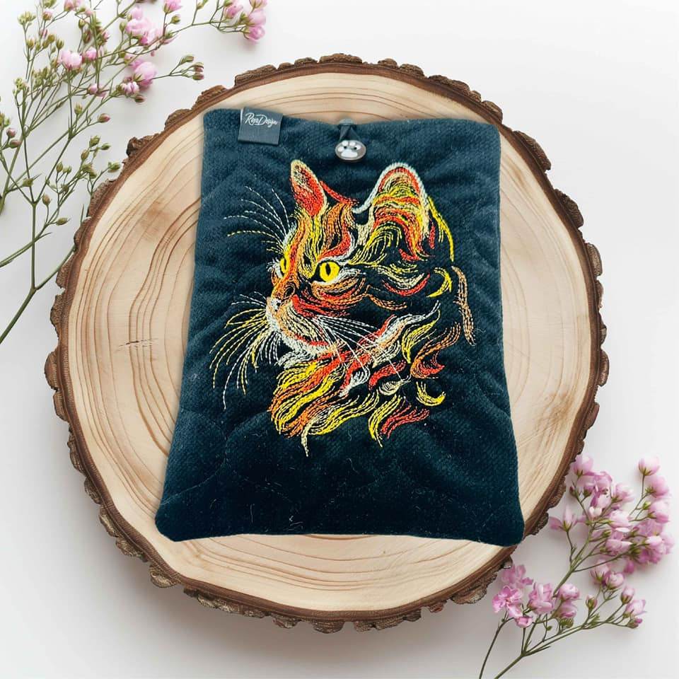 Wilde Katze Stickdatei – naturgetreues Katzenportrait für deine Stickmaschine - Sewando