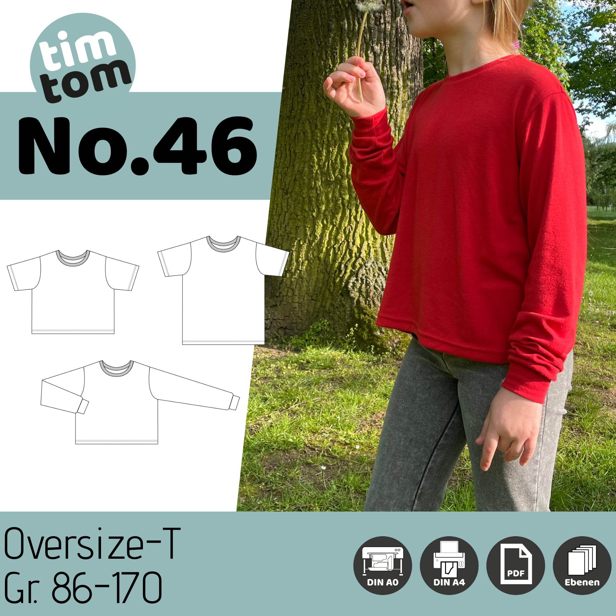 Schnittmuster timtom No.46 Oversize-Tee Gr. 86-170 - Sewando
