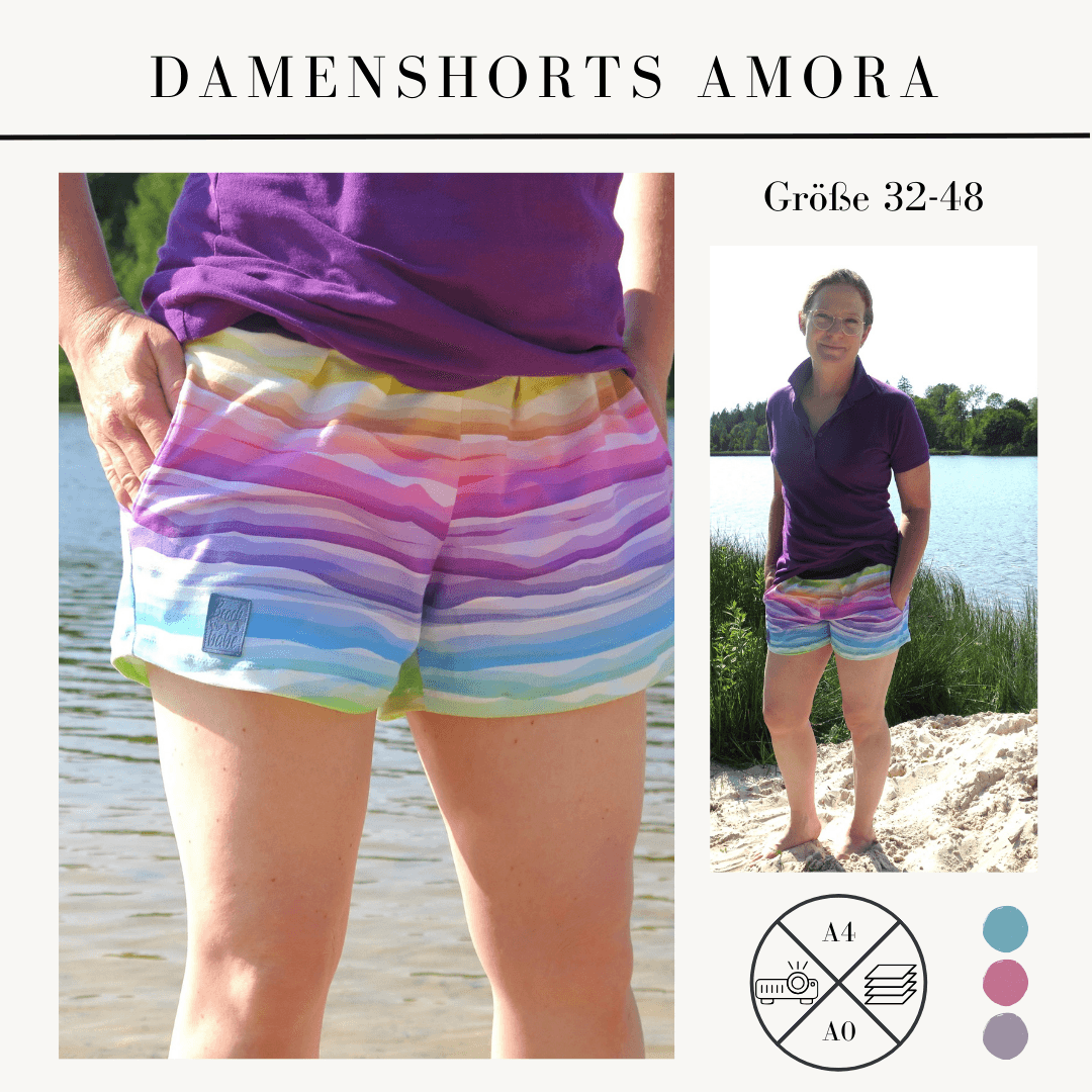 Schnittmuster Shorts für Damen Amora Gr. 32-48 - Sewando