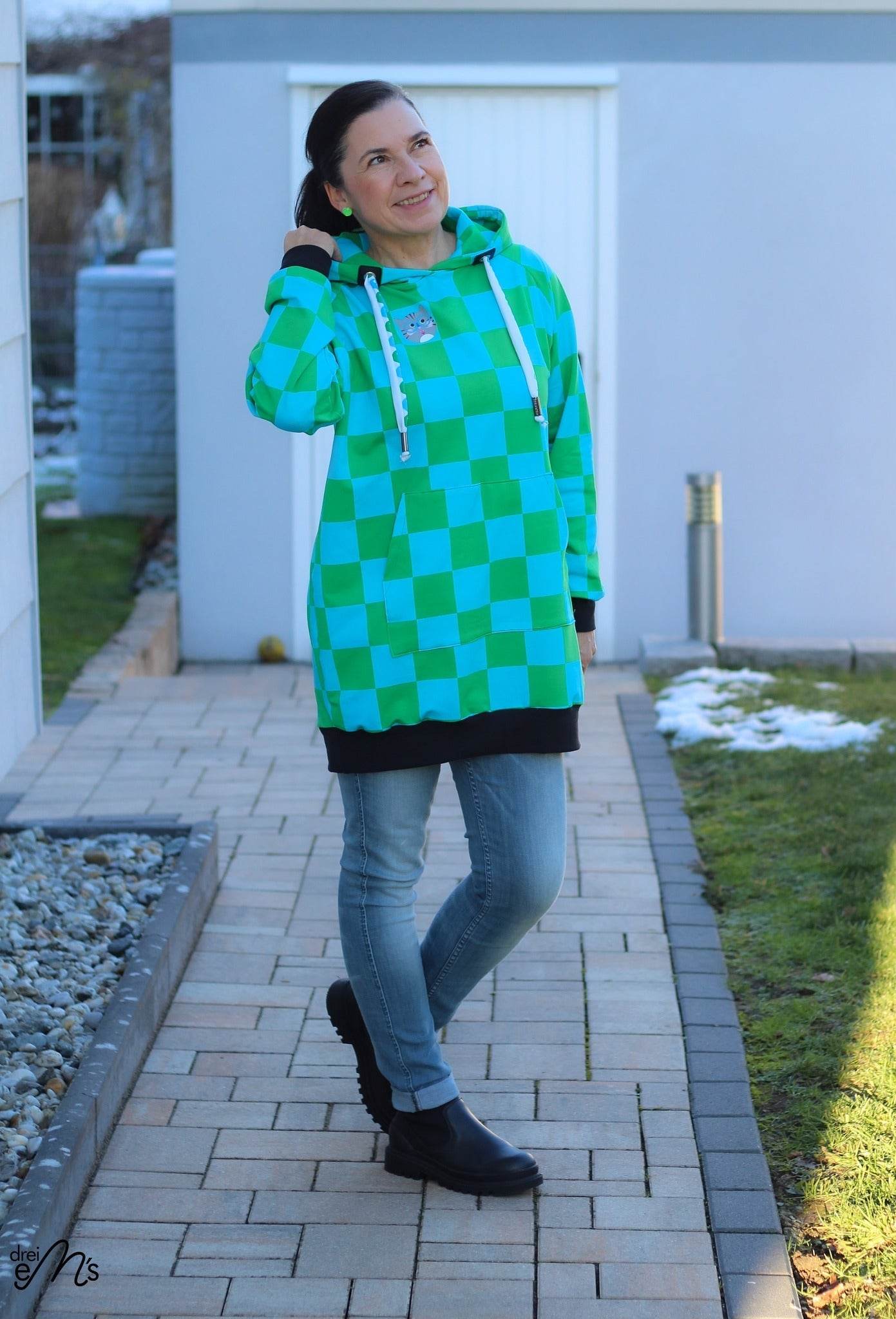 Schnittmuster Longhoodie LARINO Gr. 32-56 inkl. gratis Plotterdatei : - Sewando