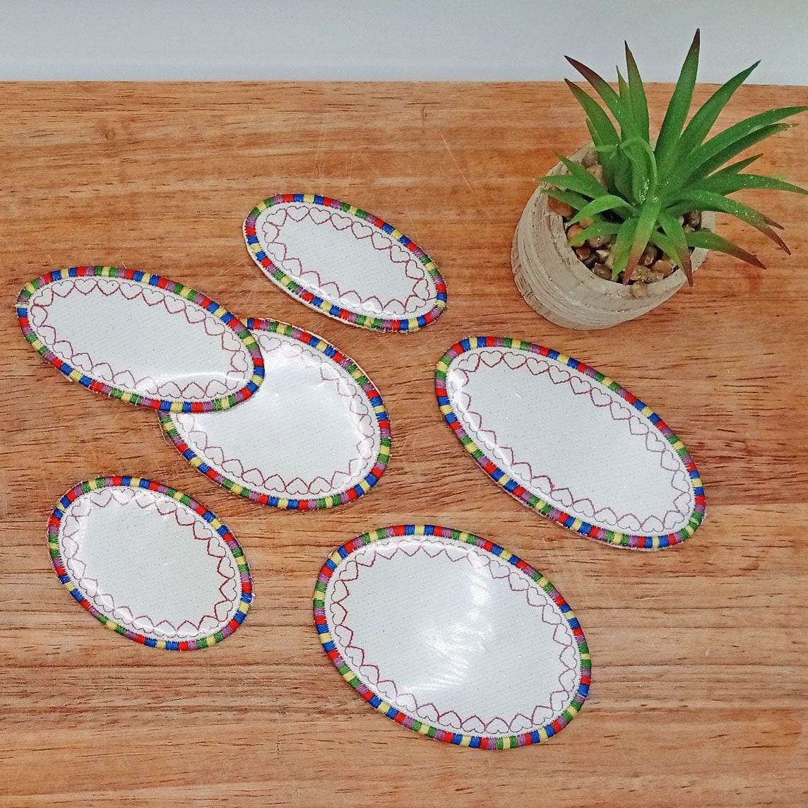 12x Stickdatei beschreibbare Aufkleber Herzen - Sewando