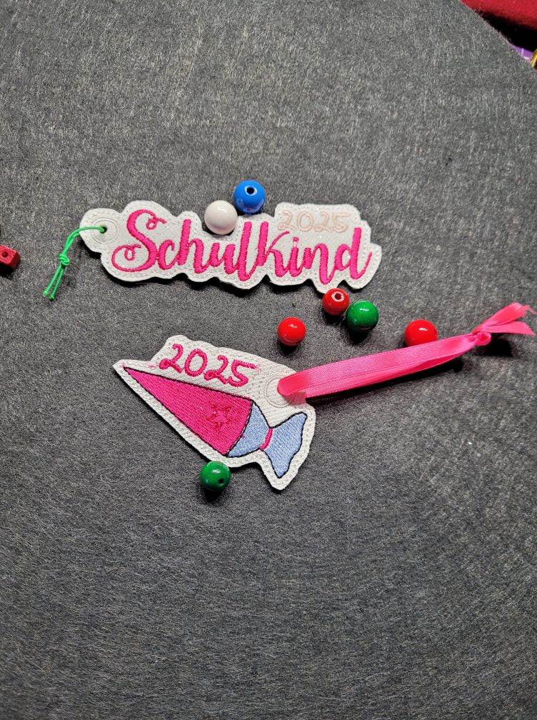 Stickdatei Anhänger Schulkind & Schultüte 2025 - Sewando