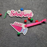 Stickdatei Anhänger Schulkind & Schultüte 2025 - Sewando