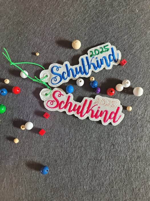 Stickdatei Anhänger Schulkind & Schultüte 2025 - Sewando