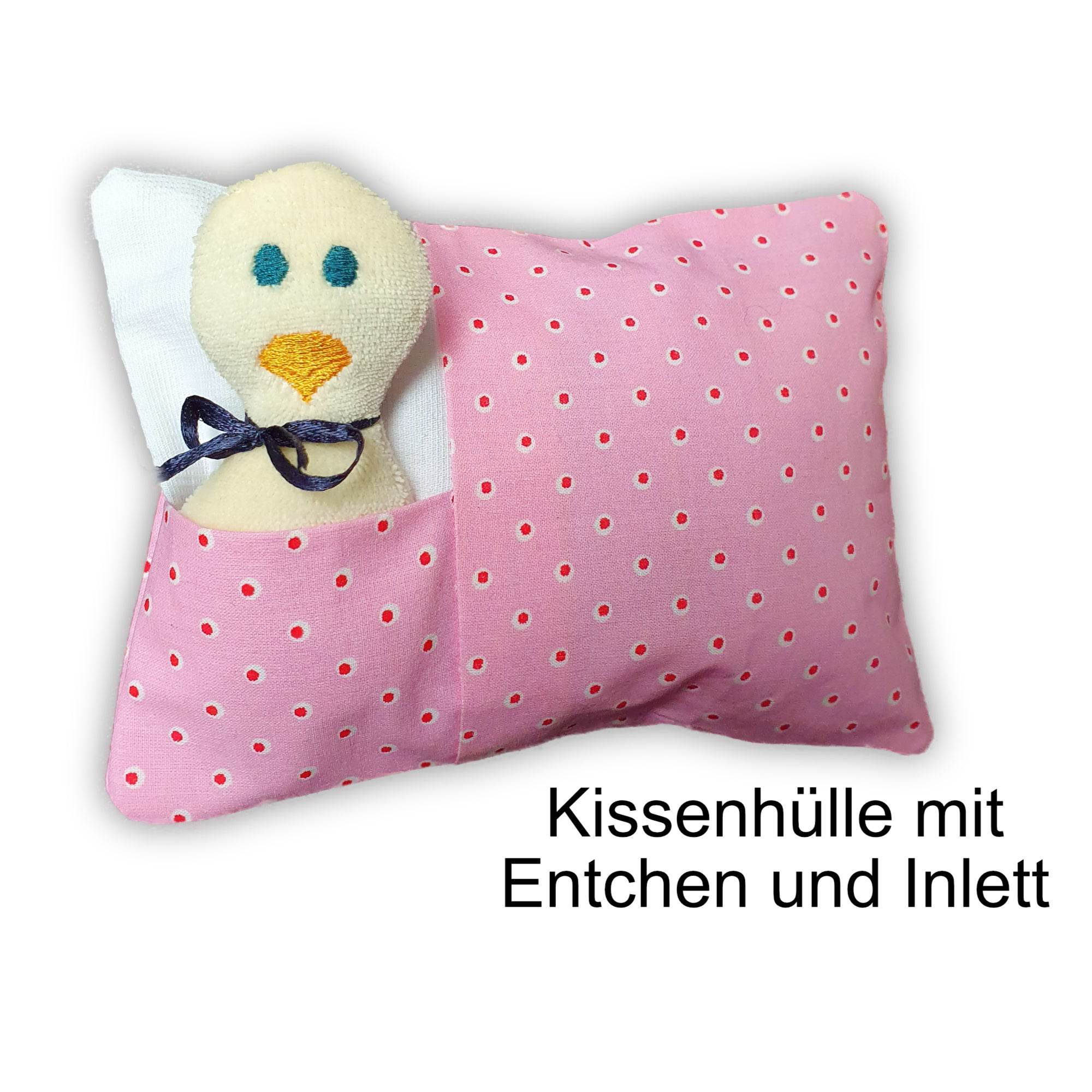 Stickdatei Kissenhülle ITH mit Entchen und Inlett - drei Größen 13x18, 16x26, 18x30 Kuscheltier, Kissen - Sewando