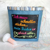 5x Stickdatei "schneller sticken" ITH und Solotext