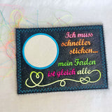 5x Stickdatei "schneller sticken" ITH und Solotext