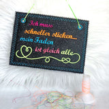 5x Stickdatei "schneller sticken" ITH und Solotext