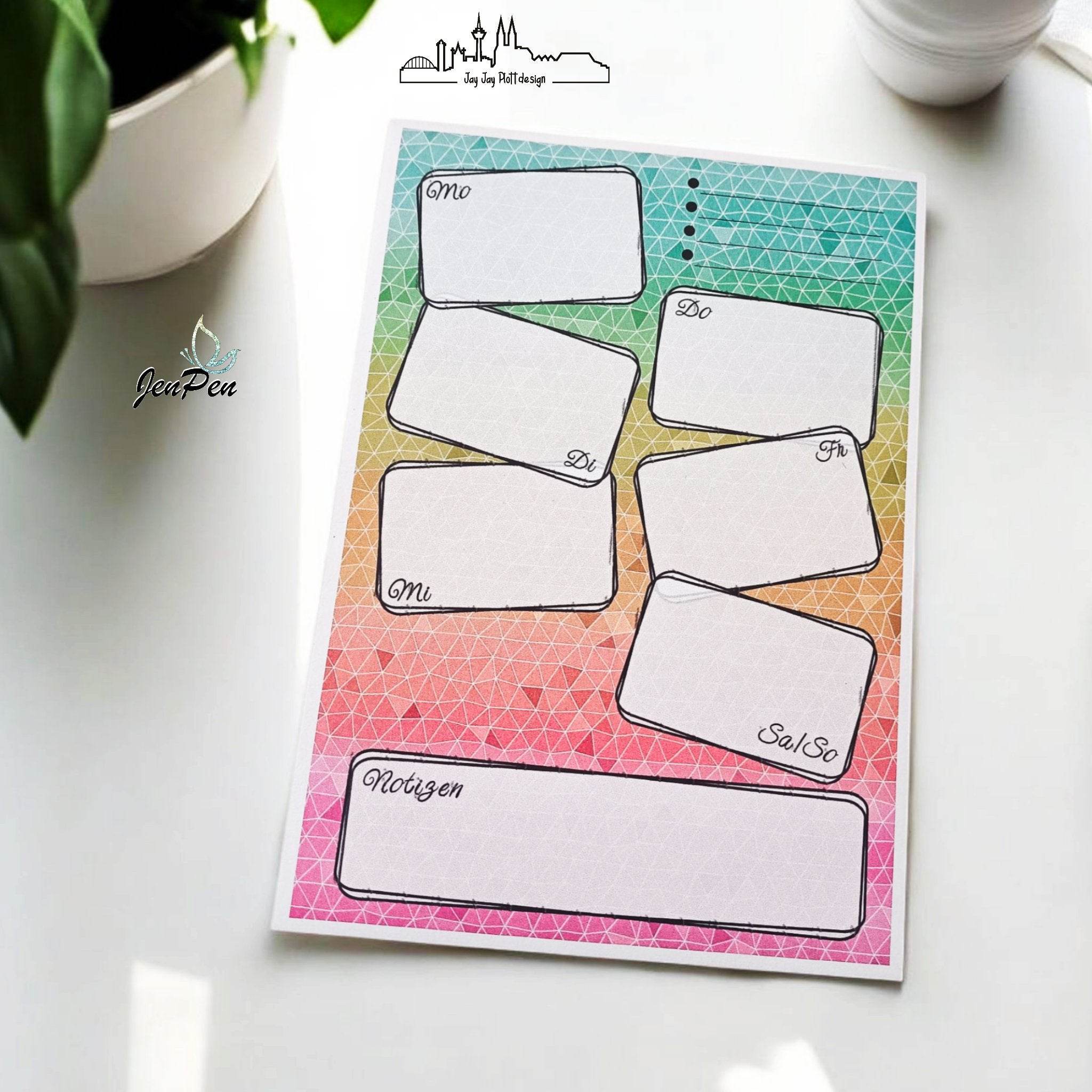 Digipapier-Set #123 (grün, gelb, orange, pink) zum drucken, sublimieren und basteln - Sewando