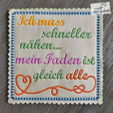 5x Stickdatei "schneller nähen" ITH und Solotext