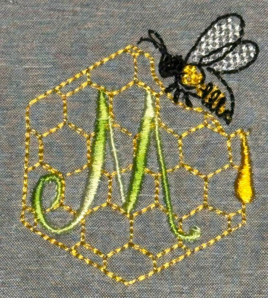 Stickdatei - Bienen-Monogramme A-Z - Sewando