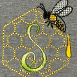 Stickdatei - Bienen-Monogramme A-Z - Sewando