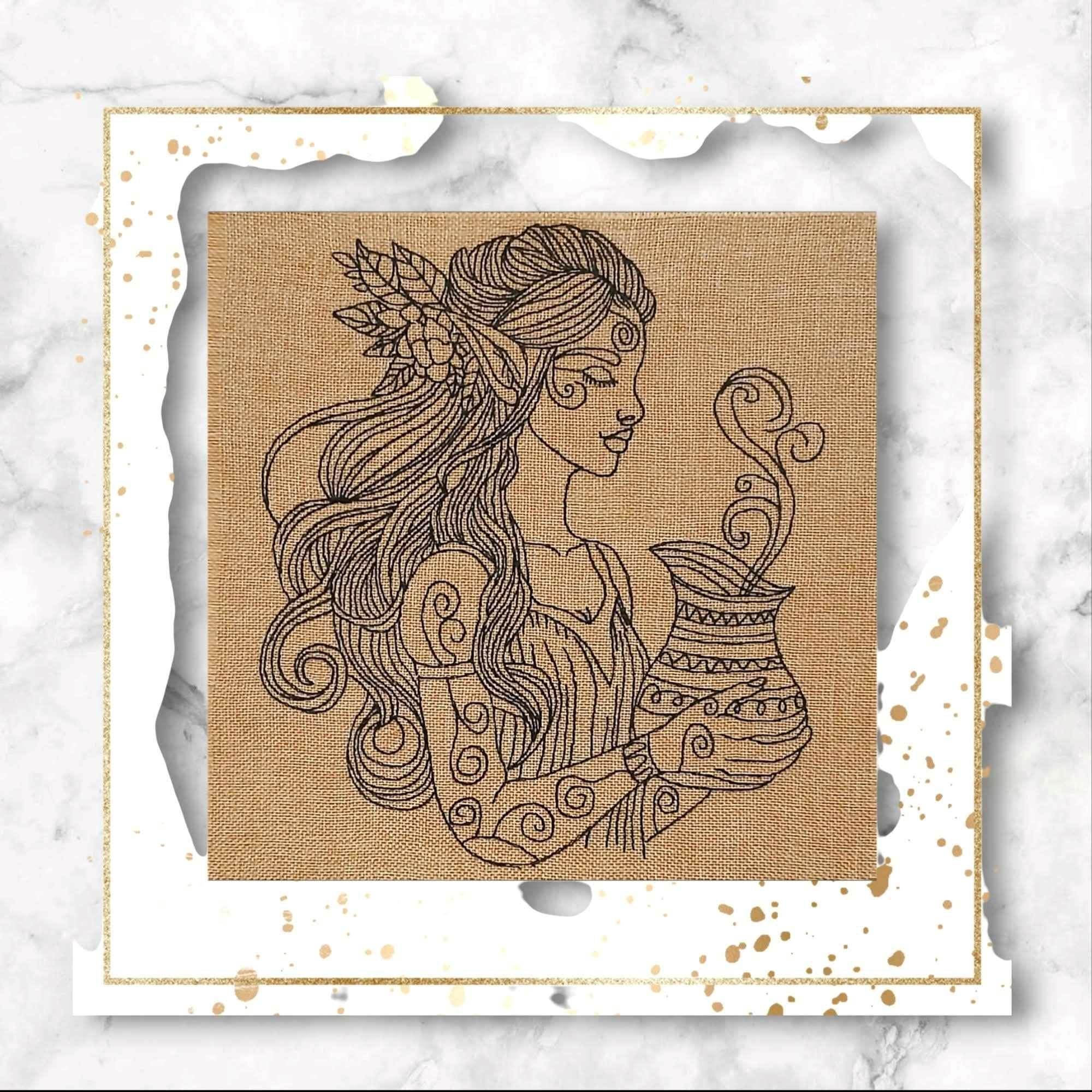 Elfe Magie Zauber Redwork 5 Größen ab 13x18 Stickdatei - Sewando