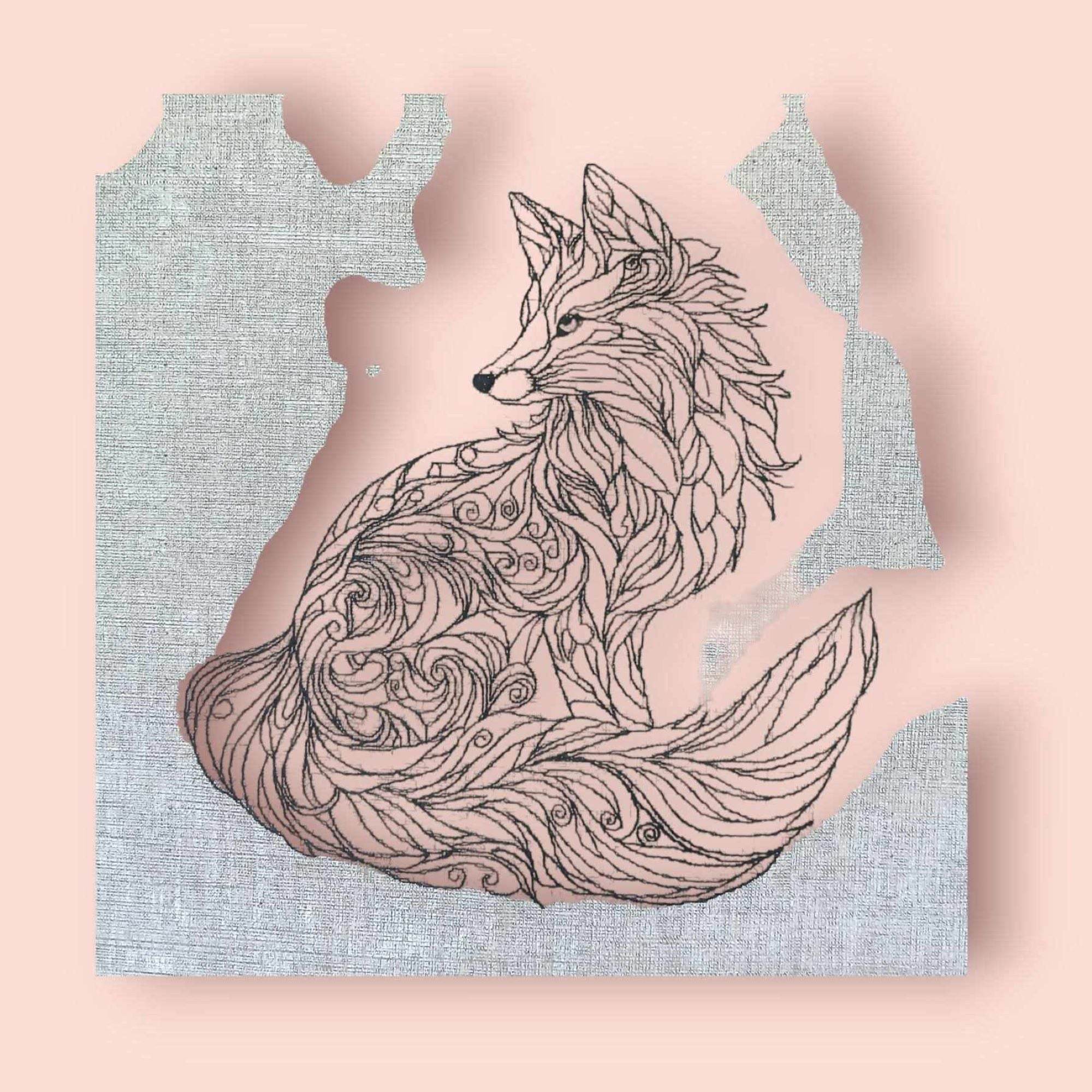 Stickdatei Fuchs Redwork Niceline 5 Größen ab 10x10 - Sewando