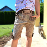 Add ON Schnittmuster Zusatz zur schneidigen Lederhosn: faules Bündchen mit Riemchen zur Hose 1/2 Länge Gr. 56-128