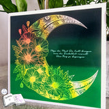 Digiset Mandala Mond mit Mohn, Digipapier, Digistamp