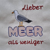 Stickdatei - Spruch "Lieber MEER als weniger"