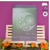 Digiset Mandala Mond mit Mohn, Digipapier, Digistamp