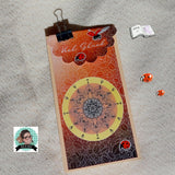 Digiset Mandala Mond mit Mohn, Digipapier, Digistamp