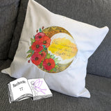 Digiset Mandala Mond mit Mohn, Digipapier, Digistamp