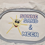 Stickdatei - Spruch "Sonne, Sand und Meer"