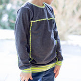 Sweatie Sweatpullover mit coolen Teilungen und Taschen - C: Familien-Sparpaket für 69cm-140cm Körpergröße - Sewando