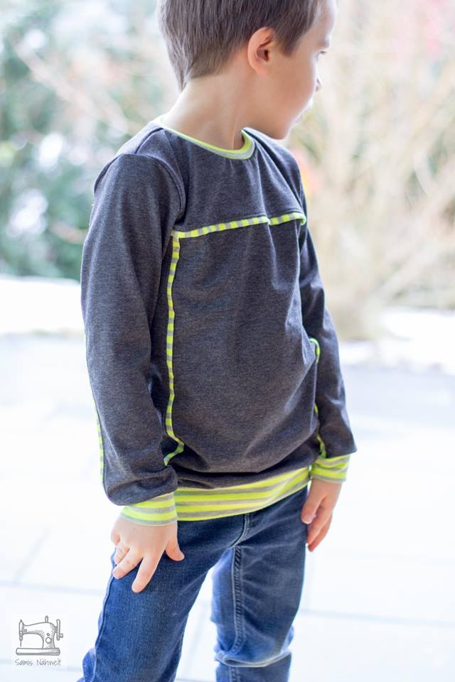 Sweatie Sweatpullover mit coolen Teilungen und Taschen - C: Familien-Sparpaket für 69cm-140cm Körpergröße - Sewando