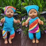 Stickdatei Puppenkleidung für Baby Puppe ca. 43cm Sommer Set 2553 - Sewando