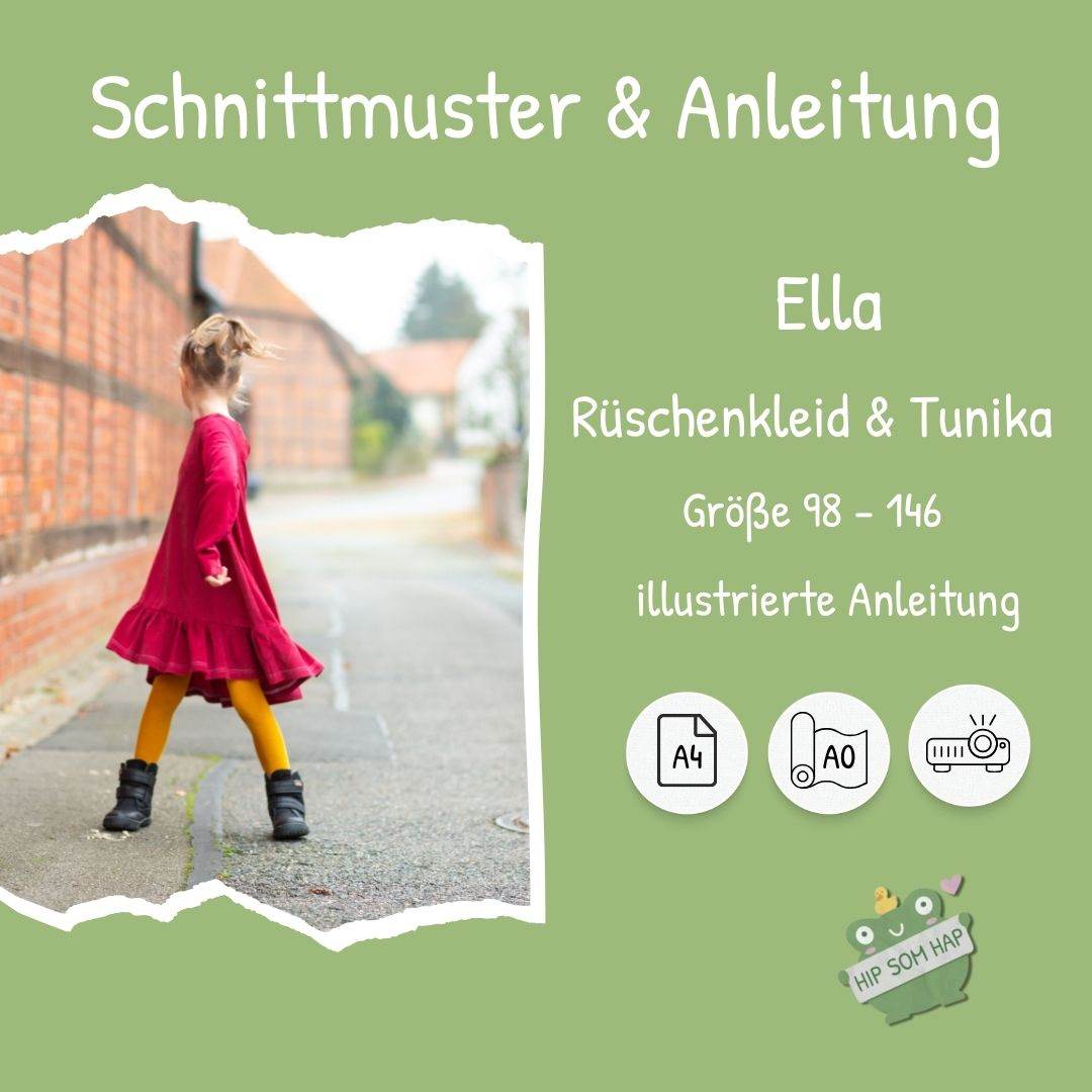 Ella Schnittmuster – wandelbares Kleid & Tunika für Mädchen Gr. 98–146 - Sewando