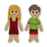 Stickdatei Anziehpuppe Mädchen und Junge auf Filz in drei Größen mit Kleidung – für 10x10 & 13x18 (4x4, 5x7), Beschäftigung, Puppe, spielen