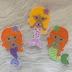 Stickdatei Doodle Meerjungfrau mit Blume, Applikation Set 738 / 4 - Sewando
