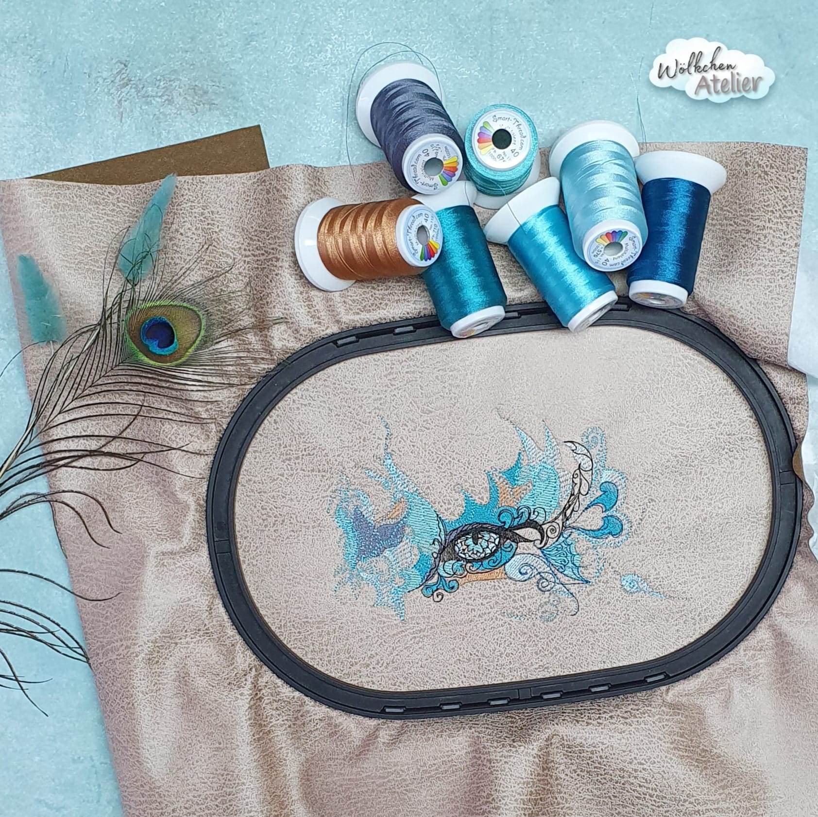 Auge Stickdatei Ornamentales Fantasie-Motiv für besondere Akzente - Sewando