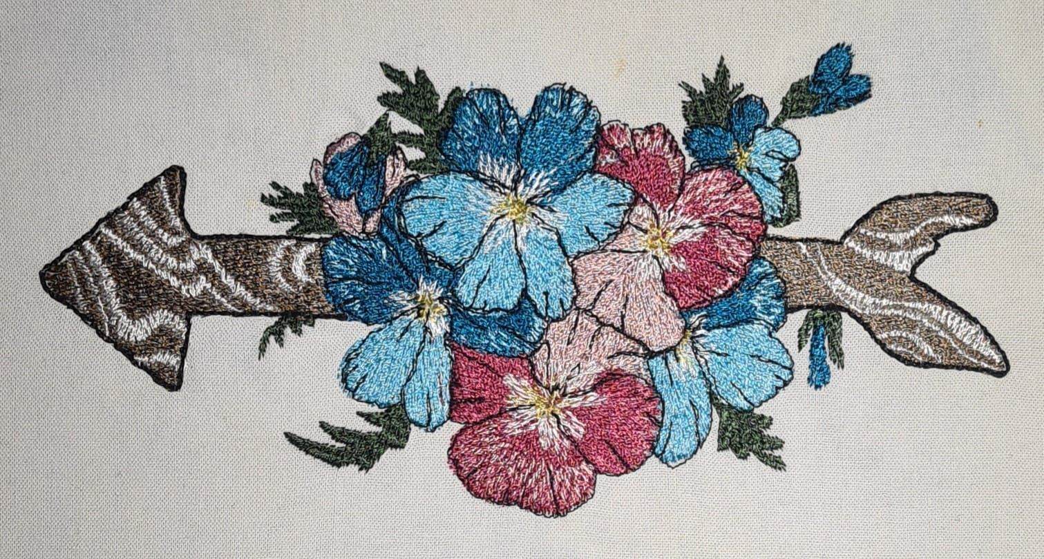 Pfeil Stickdatei – florales Motiv für kreative Akzente - Sewando