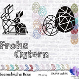 31 Digipaper Geometrische Hasen. Für Folie und Papier - Sewando